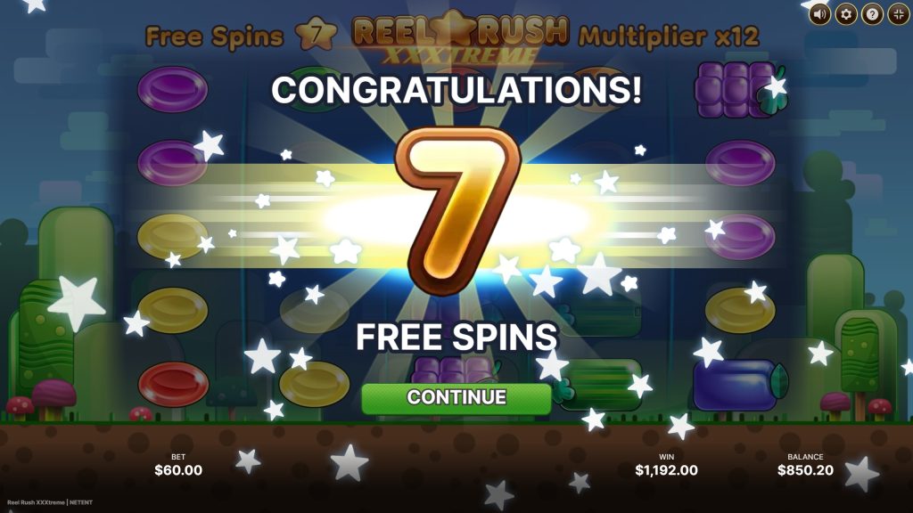 Reel Rush XXXtreme slot från NetEnt med retrodesign och mystery-funktioner. free-spins läget aktiverat
