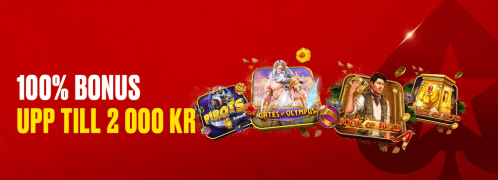 100% bonus upp till 2000 kr Pokerstars